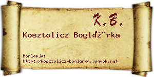 Kosztolicz Boglárka névjegykártya